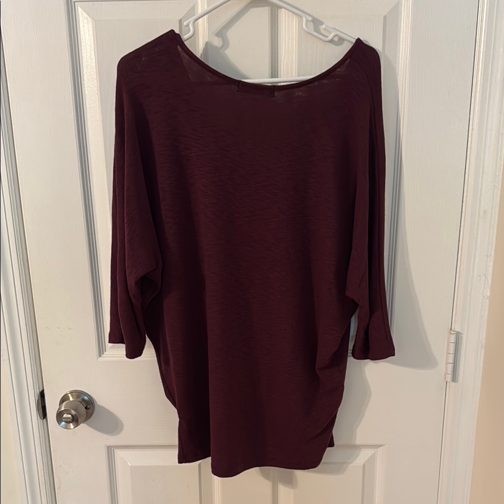 Laila Jayde Red Relaxed Dolman Sleeve Tunic - Picture 3 of 4